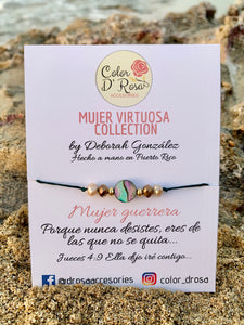 Pulsera mujer guerrera, Handmade Adjustable Bracelet, Nylon Cord Bracelet, Handmade jewelry