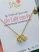 Load image into Gallery viewer, Café con Fe cup chain, Handmade Jewelry, Stainless Steel Brass chain necklace