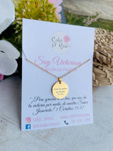 Load image into Gallery viewer, Todo lo puedo en Cristo Chain Necklace, Stainless Steel Message Chain Necklace, Inspirational Necklace