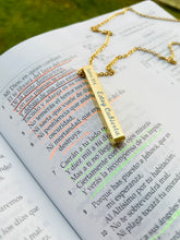 Load image into Gallery viewer, Estoy Cubierta, Stainless Steel Message Chain Necklace, Inspirational Necklace