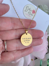 Load image into Gallery viewer, Todo lo puedo en Cristo Chain Necklace, Stainless Steel Message Chain Necklace, Inspirational Necklace