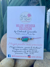 Load image into Gallery viewer, Mujer Piedra más preciosa, Handmade Adjustable Bracelet, Nylon Cord Bracelet, Handmade jewelry