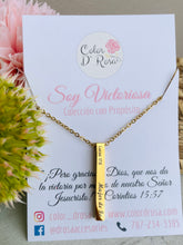 Load image into Gallery viewer, Mujer de Fe, Chain Necklace, Stainless Steel Message Chain Necklace, Inspirational Necklace