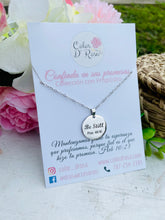 Load image into Gallery viewer, Be Still Psalm 47:10, Stainless Steel Message Chain Necklace, Inspirational Necklace