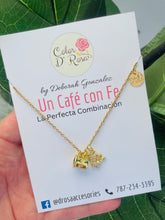 Load image into Gallery viewer, Café con Fe cup chain, Handmade Jewelry, Stainless Steel Brass chain necklace