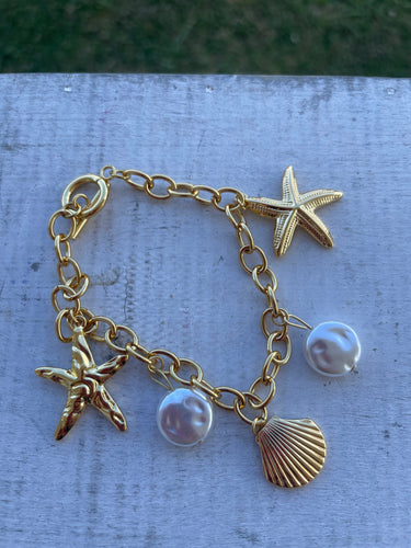 Pulsera estrella y caracol, Stainless Steel bracelet