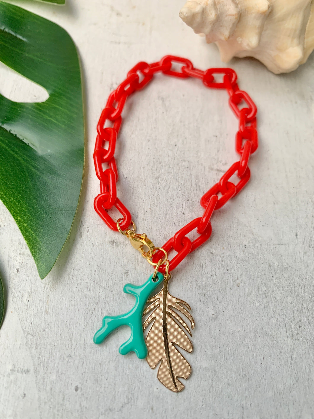 Tropical Coral Red Bracelet