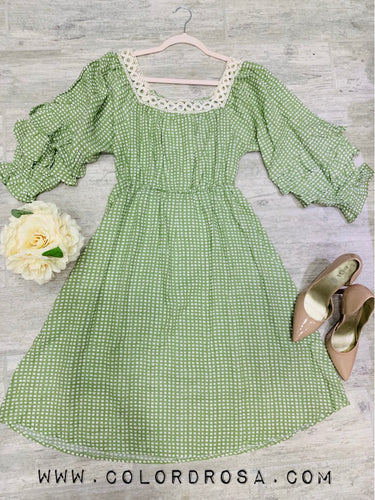 Green Boho Chic Dress