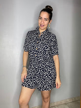 Load image into Gallery viewer, Navy Blue Dots Romper